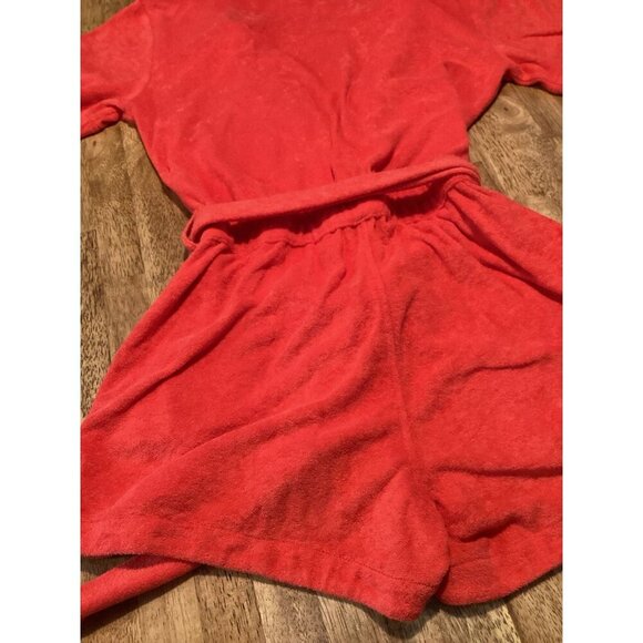 GIANNA BINNI Terrycloth Romper Red Small Cover-Up Beach Vacation Classic Preppy - Picture 8 of 9